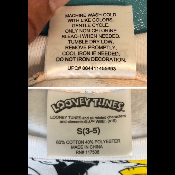 NWT Looney Tunes Sweatshirt Sz S & XL (JR) - Picture 5 of 6